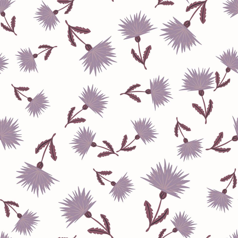 Dandelion cute seamless pattern. Hand drawn meadow background. vector