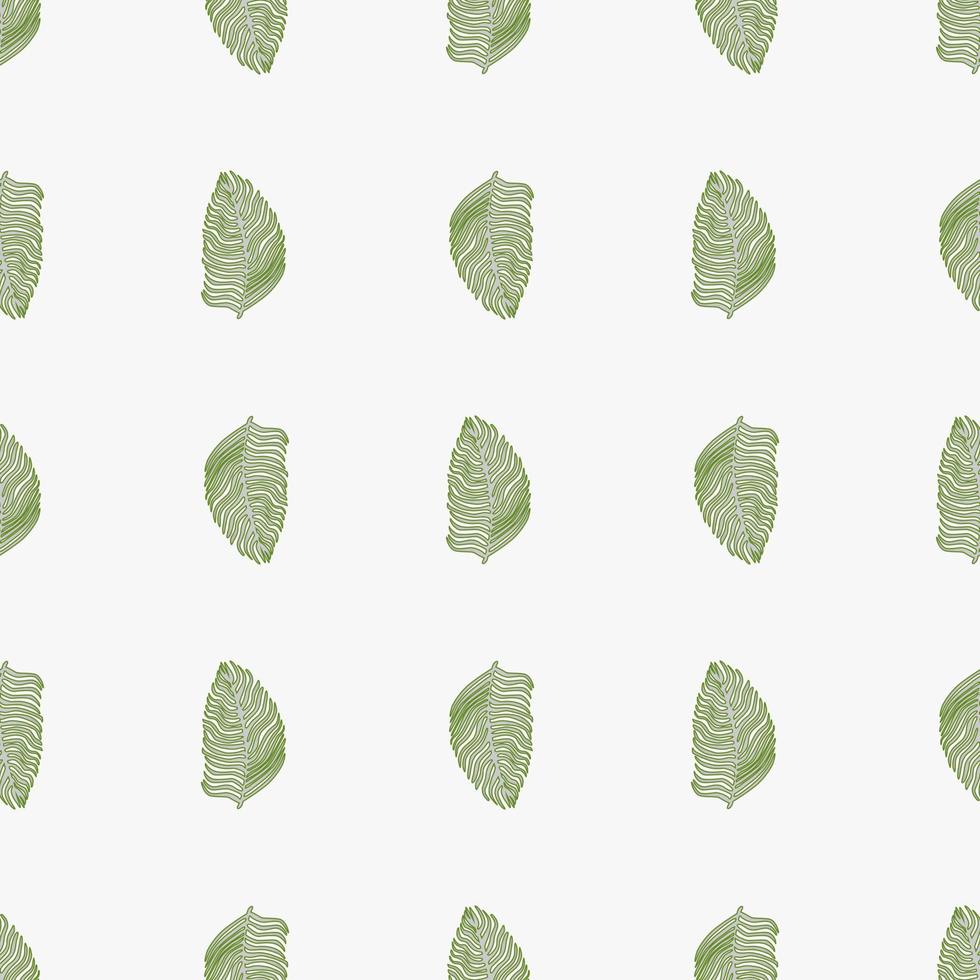Organic palm leaf seamless pattern with hand drawn foliage print. Simple color background. Vector illustration for seasonal textile.
