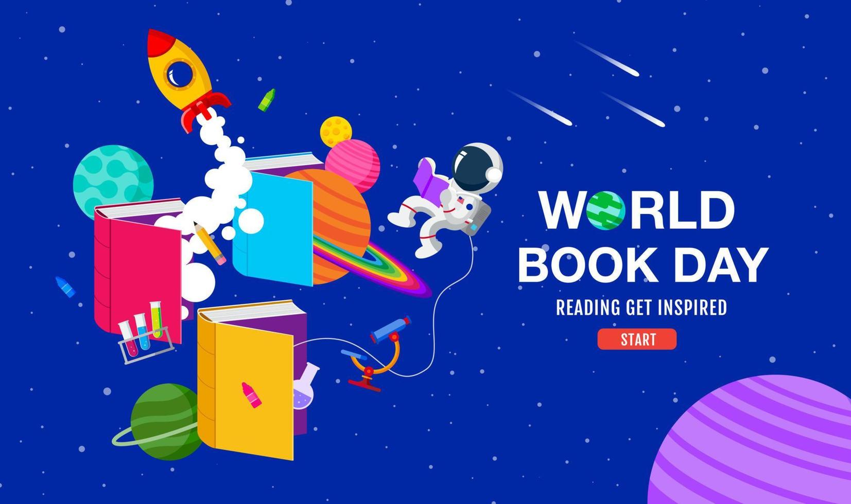 World book day, reading Imagination, back to school vector