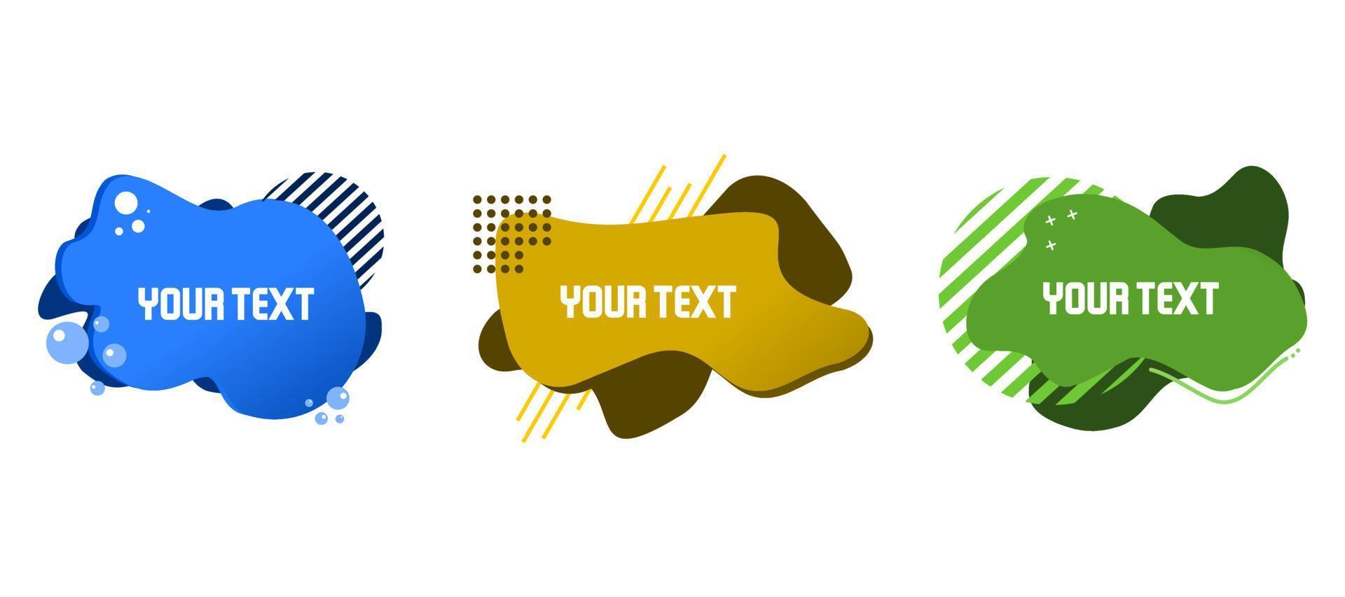 Set of abstract element Blue, Yellow and Green color, Template for banner, flyer, presentations, etc vector