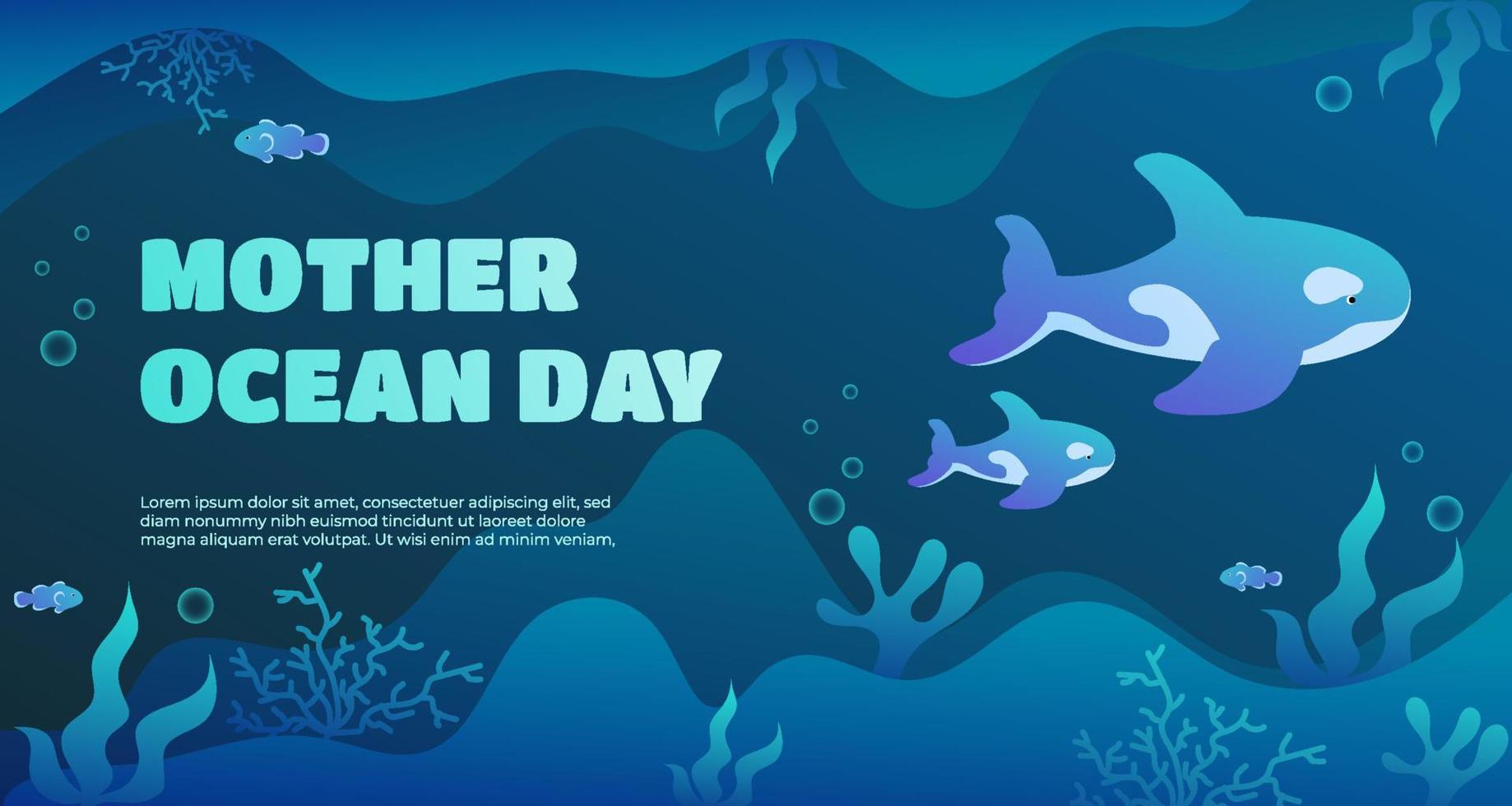 Mother Ocean Day Background vector