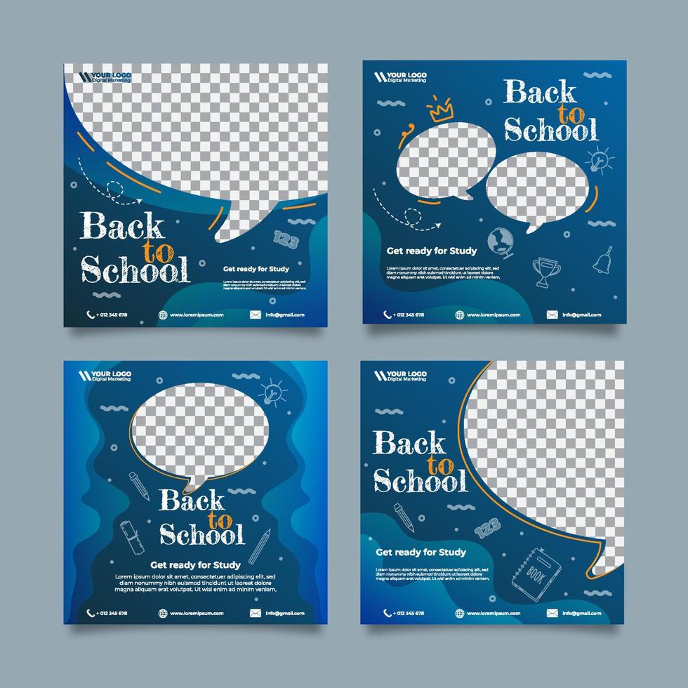 Education Social Media Post Templates vector