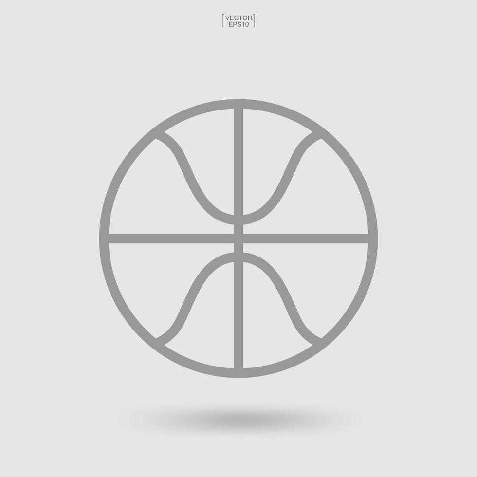 icono de la pelota de baloncesto. símbolo y signo de pelota deportiva. vector. vector