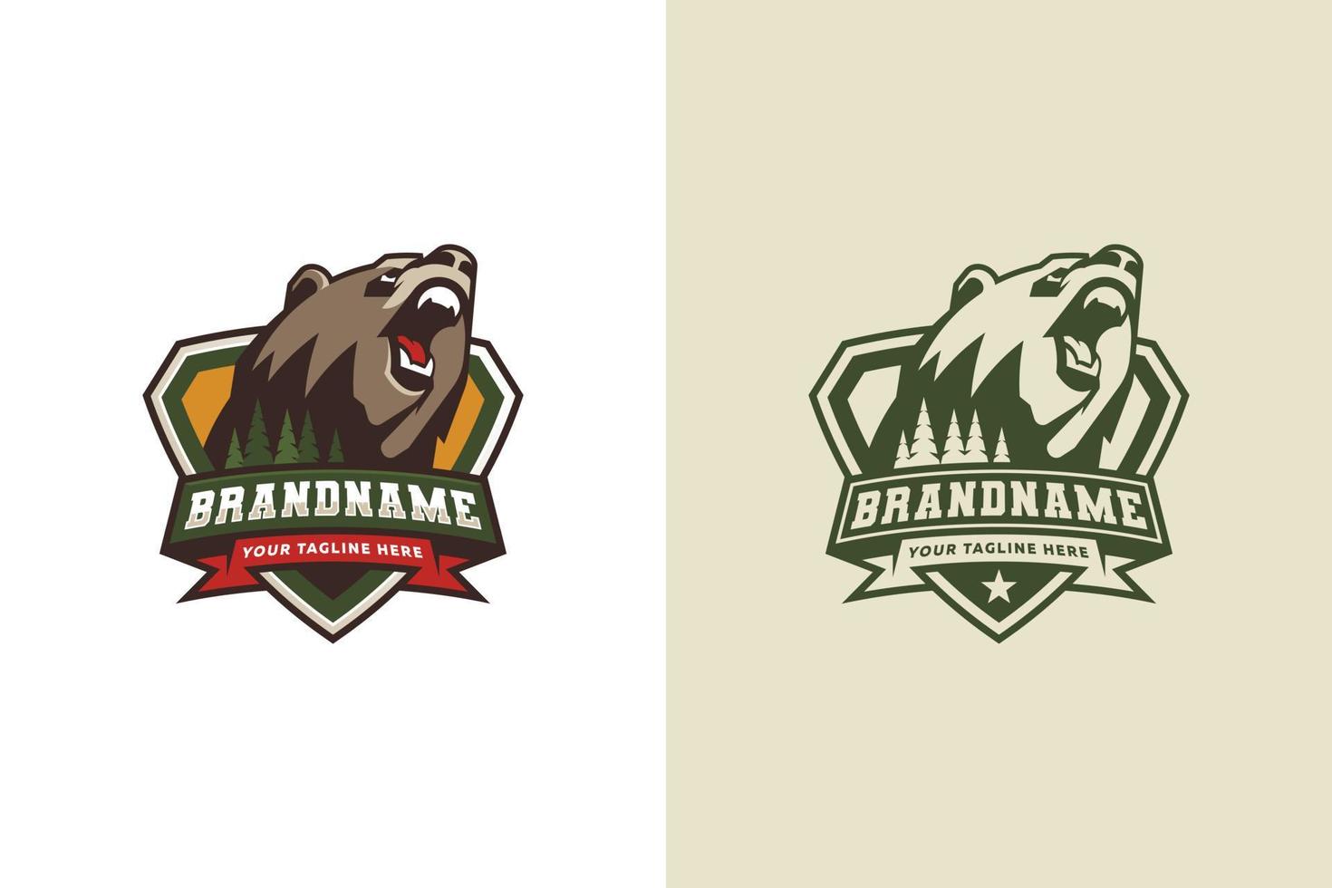 logotipo de oso estilo esport para empresa de guardias de seguridad vector