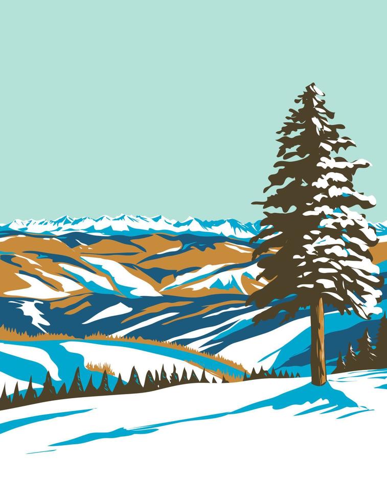 Beaver Creek Ski Resort near Avon Colorado WPA Poster Art vector