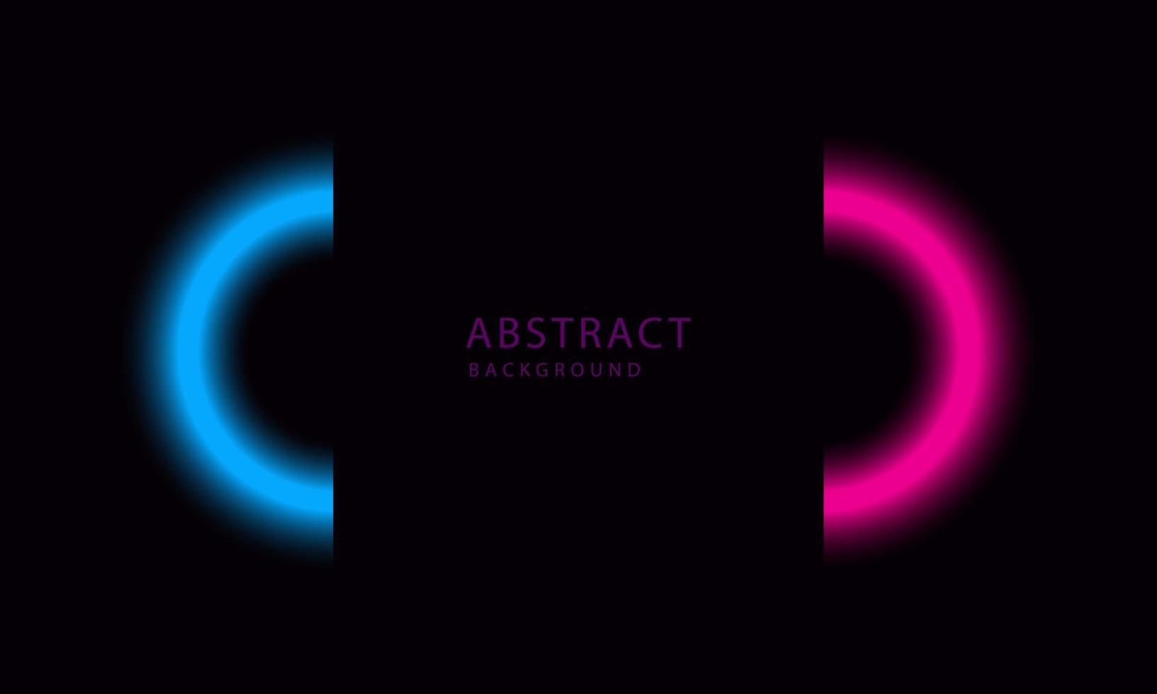 Futuristic Sci-Fi Abstract Pink and blue Neon Light Shapes On Black Background. Exclusive wallpaper design for poster, brochure, presentation, website etc. vector