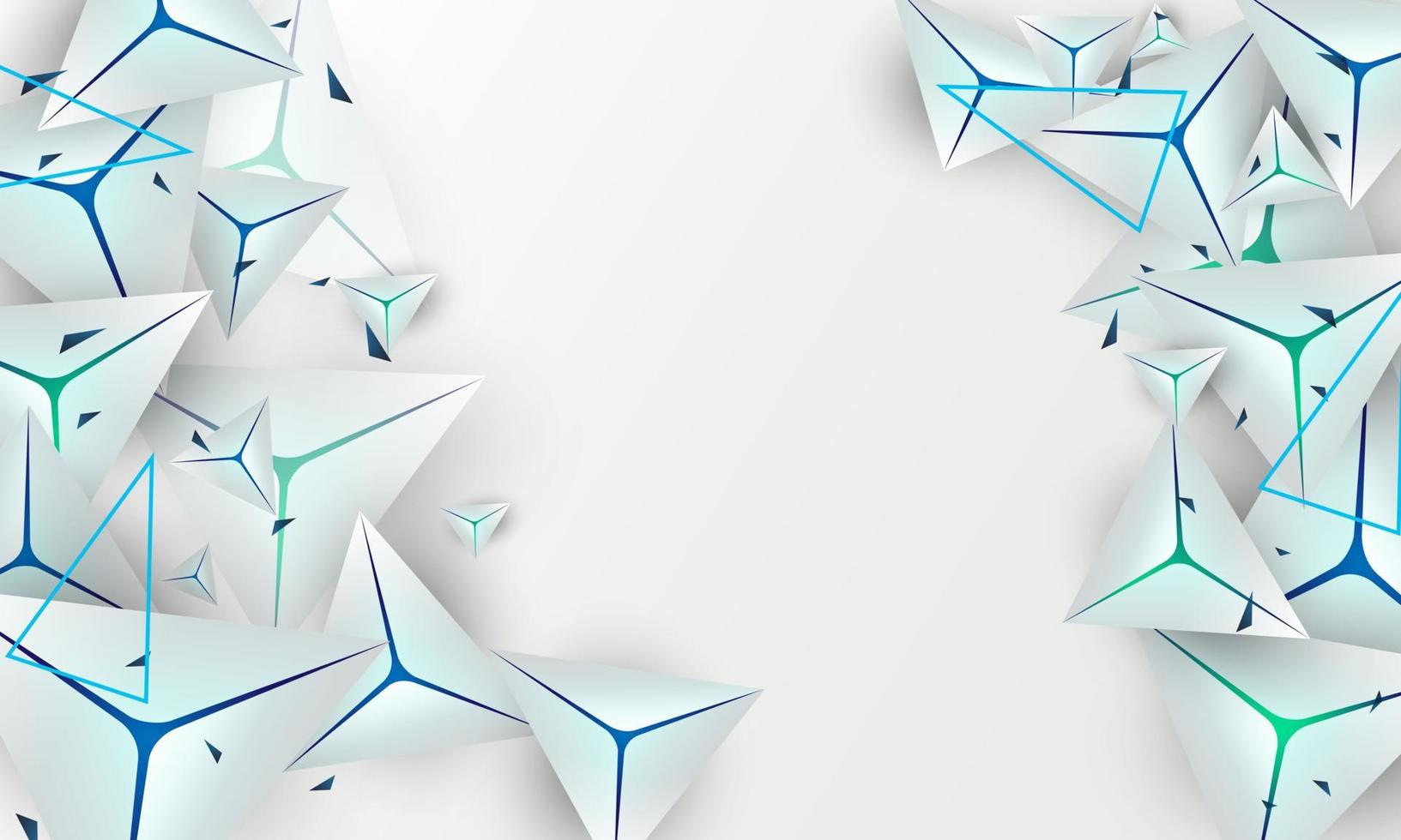 Abstract white 3D Triangle Shapes Background. Illustration Vector design digital technology concept.