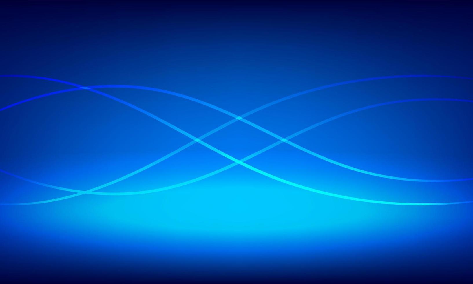 Illustration Vector design digital technology concept. Glowing wavy lines template with Blue background.