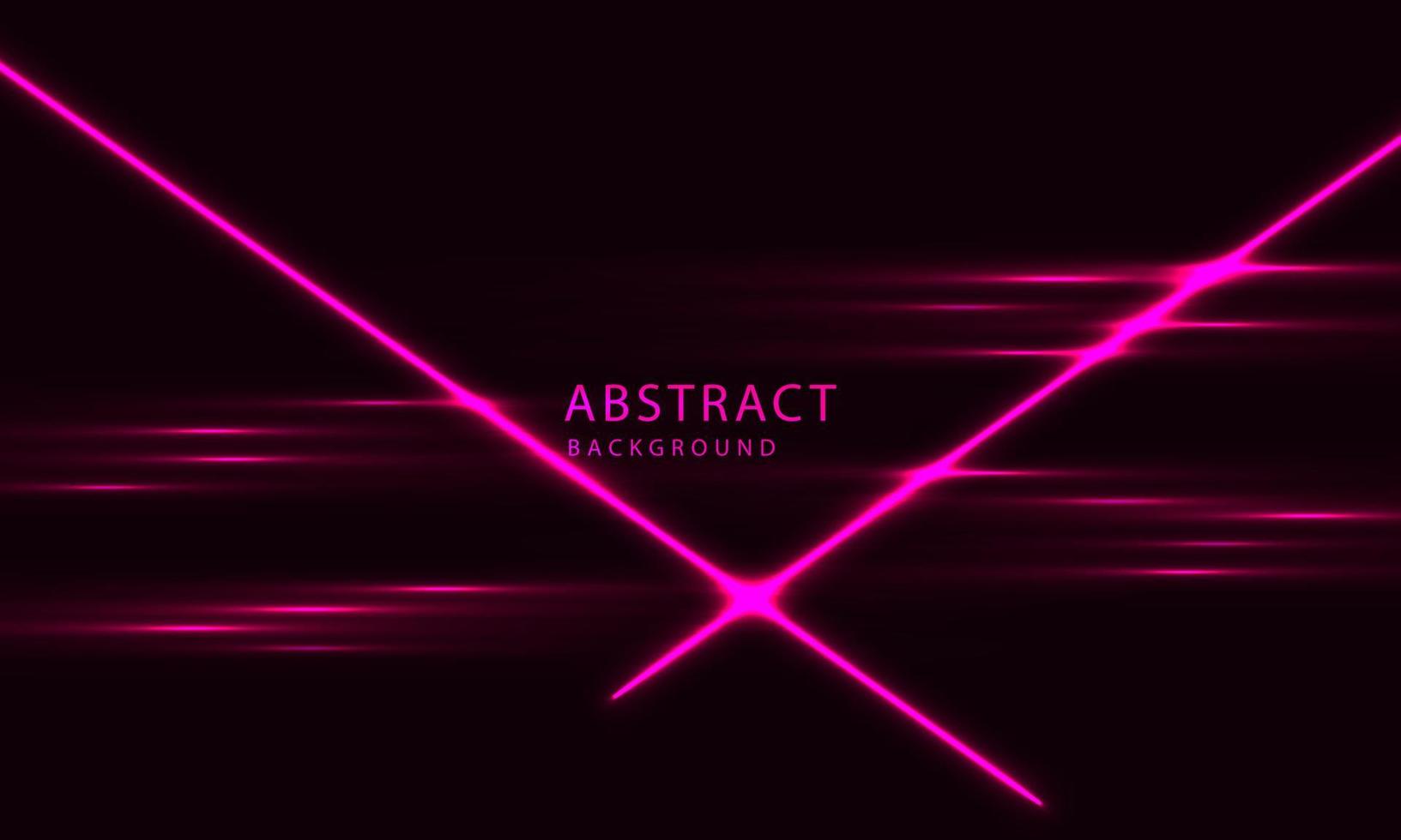 Futuristic Sci-Fi Abstract Pink Neon Light Shapes On Black Background. Exclusive wallpaper design for poster, brochure, presentation, website etc. vector