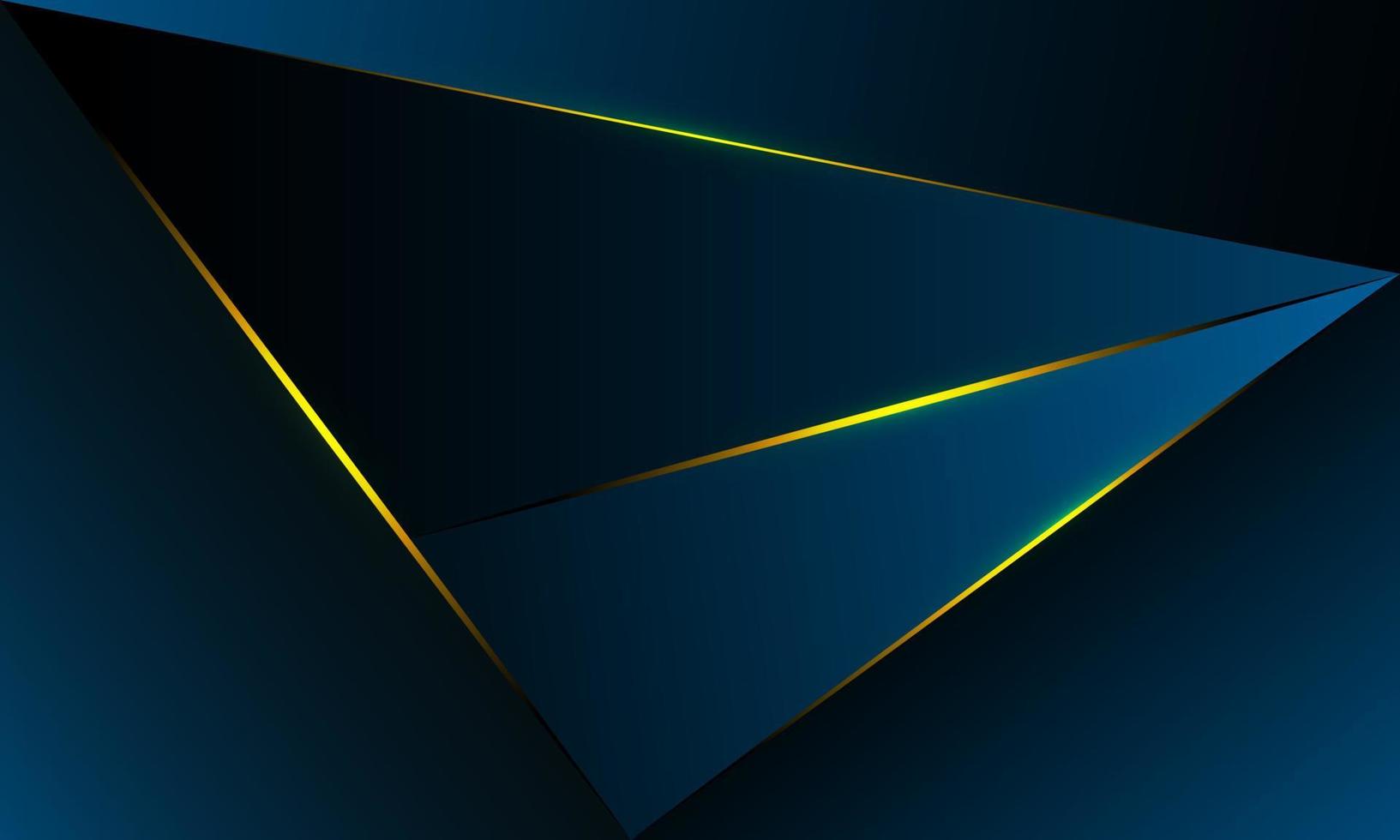 fondo de patrón de forma de triángulos de polígono azul abstracto con línea dorada y estilo de lujo de efecto de iluminación. concepto de tecnología digital de diseño vectorial de ilustración. vector