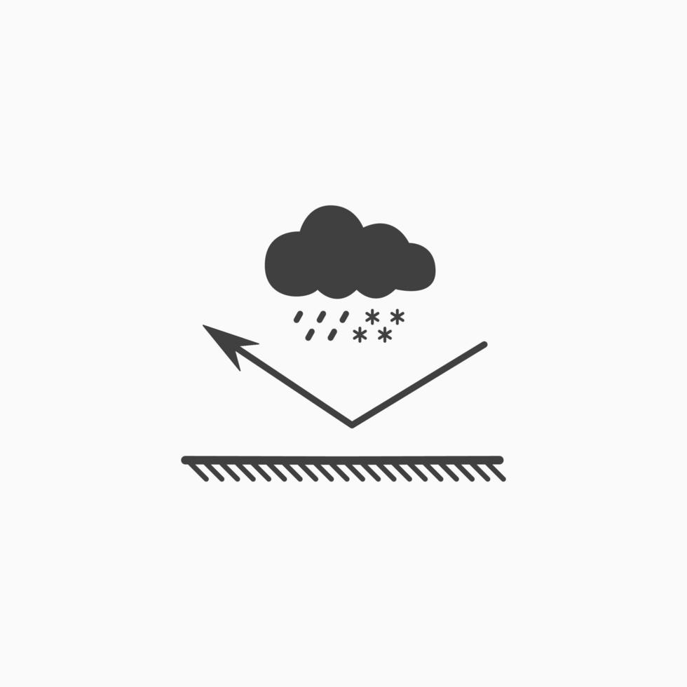 Waterproof material from rain and snow. Water resistant coating icon. Repelling surface. Vector