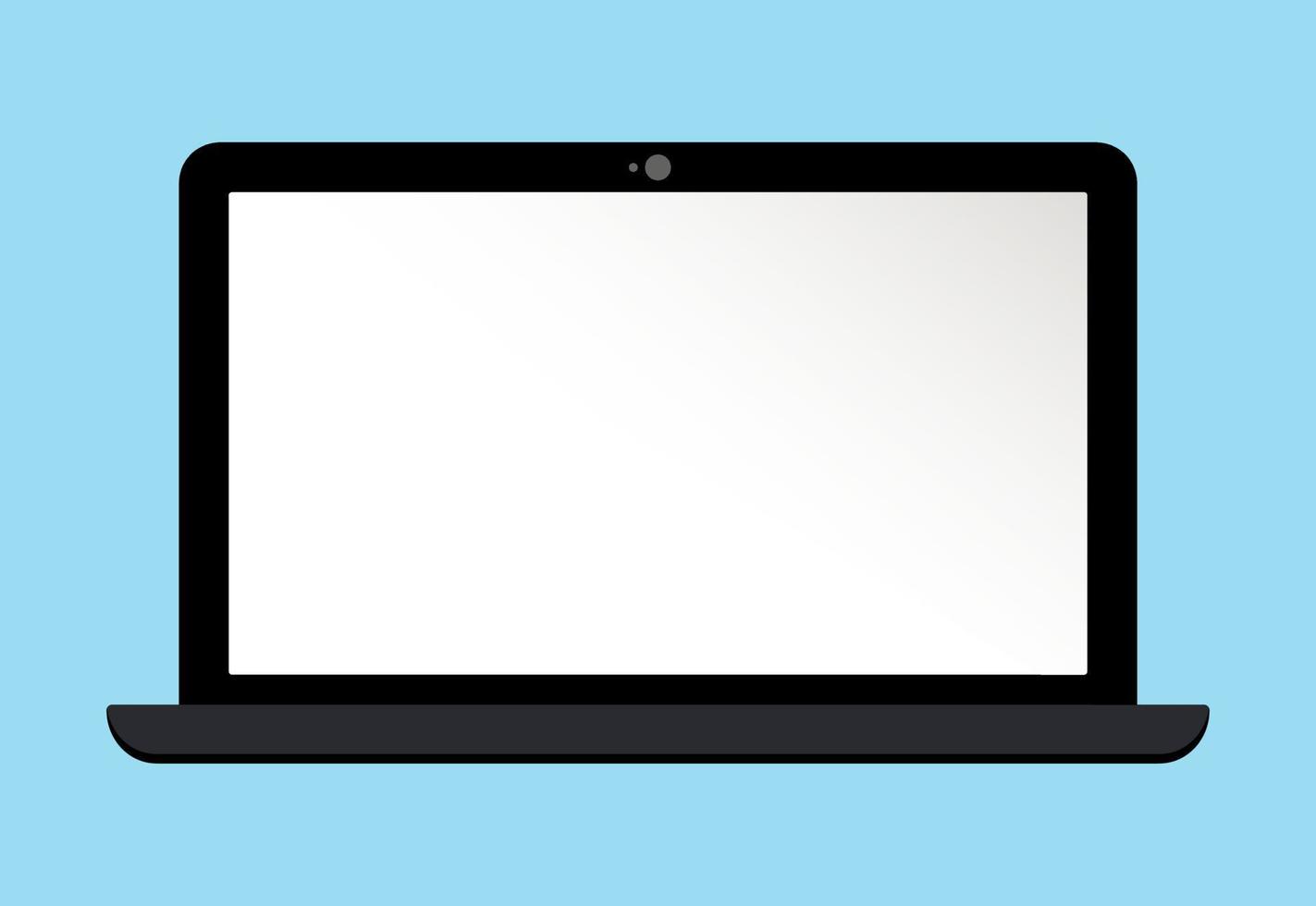 Flat laptop in mockup style. Empty monitor computer for your business. Blank screen for web vector