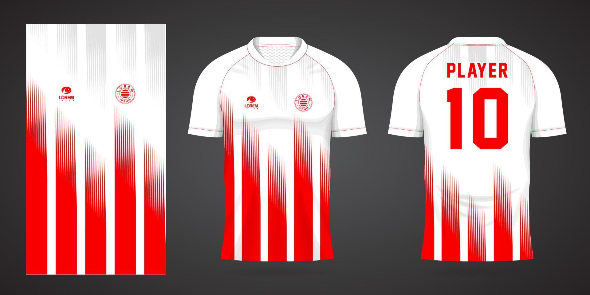 red sports shirt jersey design template vector