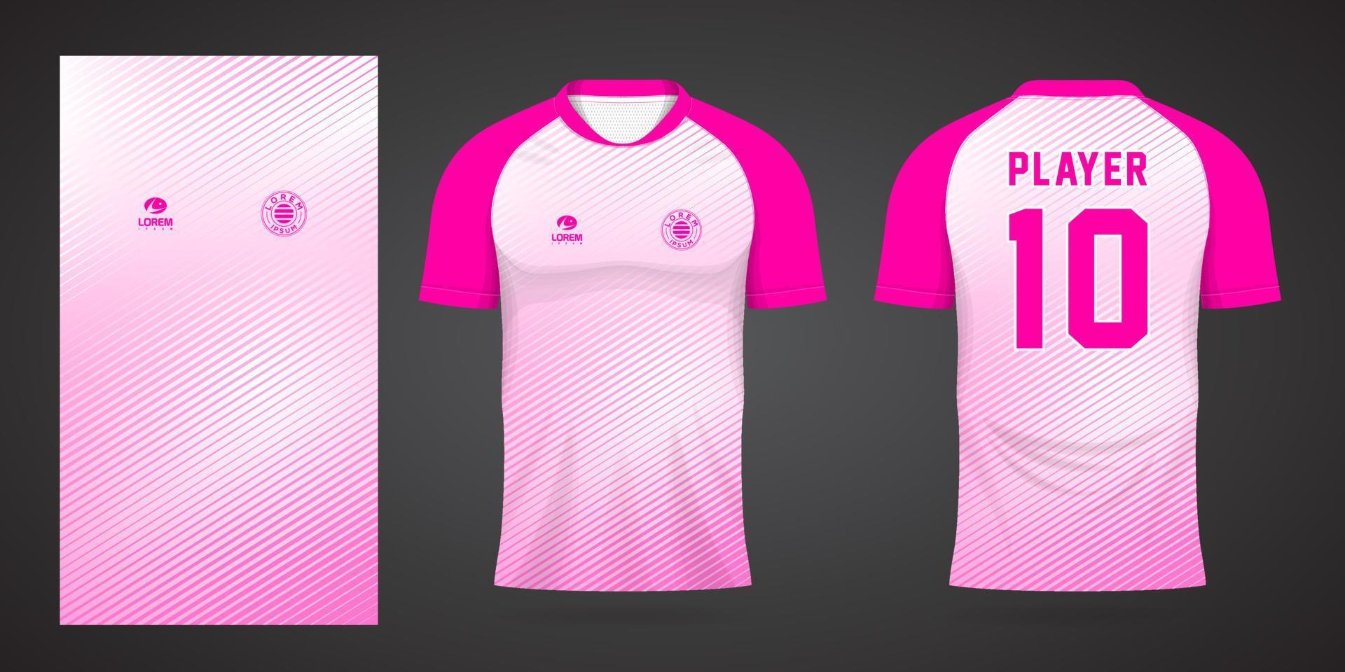 pink sports shirt jersey design template vector