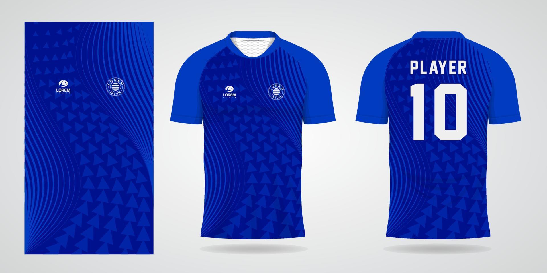 blue sports shirt jersey design template vector