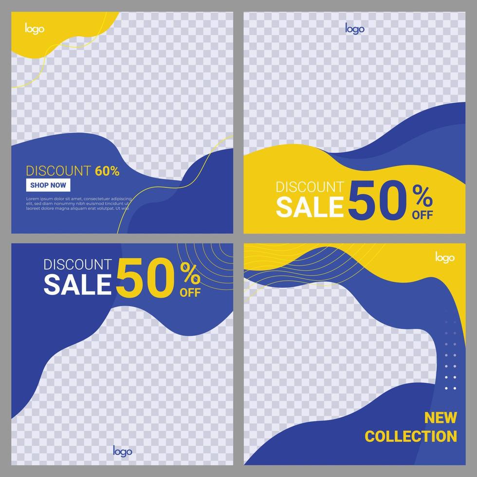 Social Media Post Template. Abstract Background For Advertising and Promotion. vector