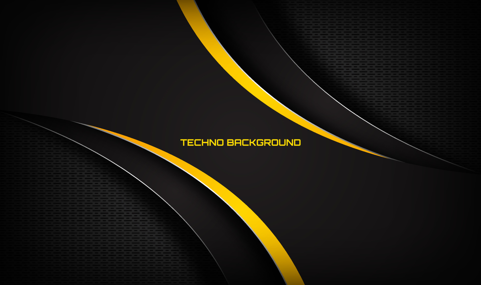 3D black yellow technology abstract background, overlap layers on dark
