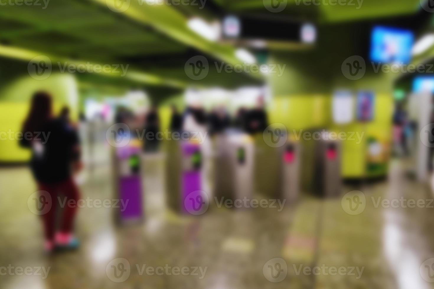 People at motion blur. Group of people walking open space. Defocused image photo
