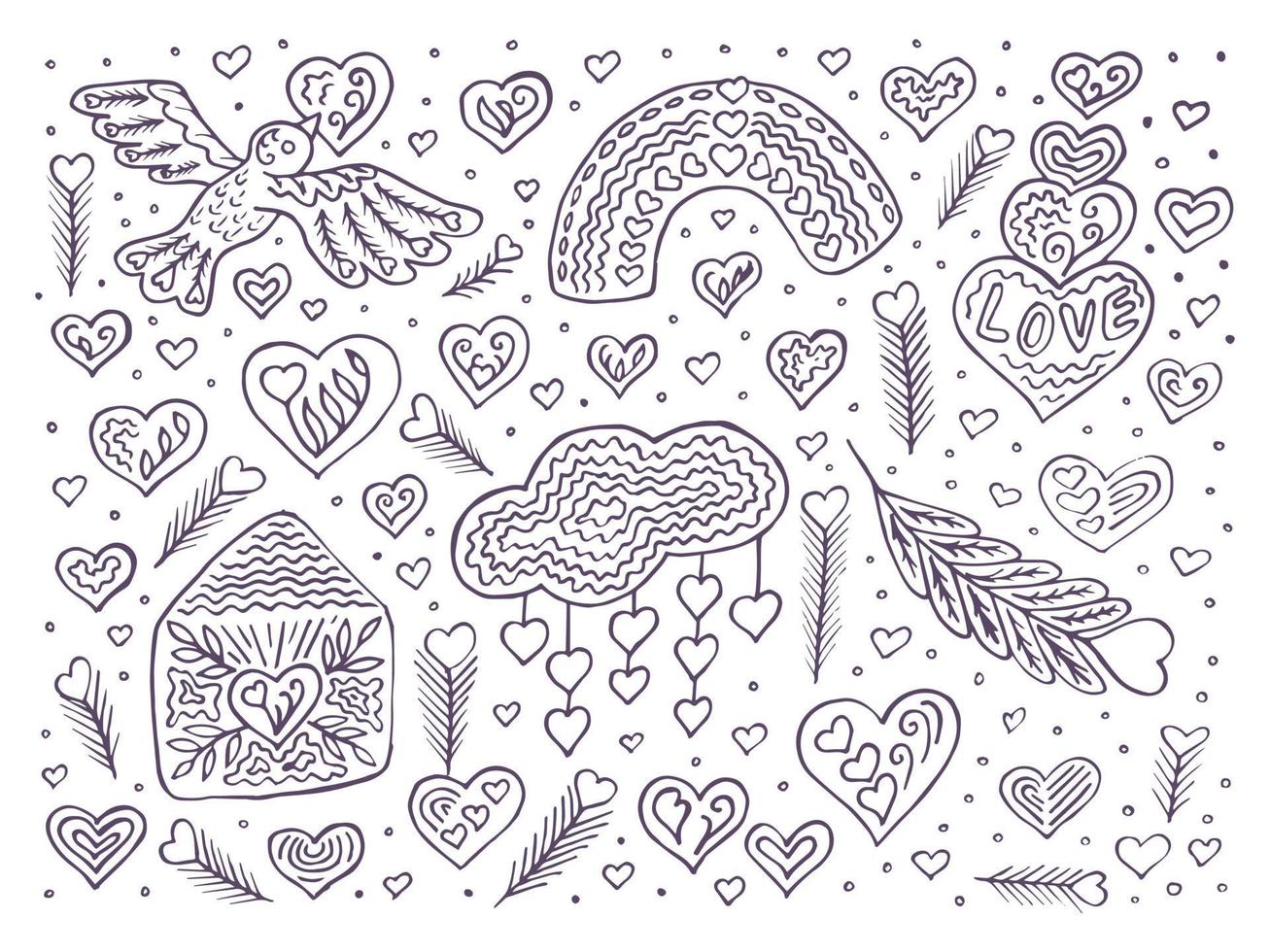 Love post office doodle vector