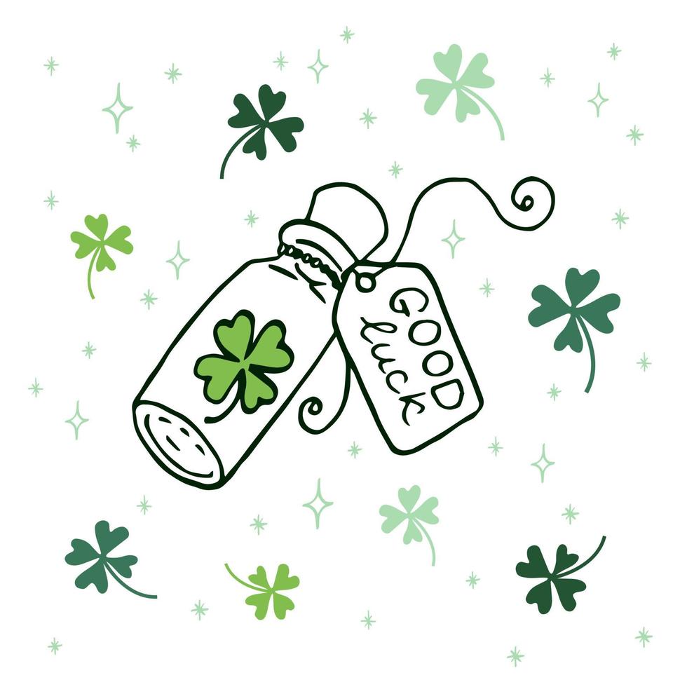 A bottle of luck, a potion that brings happiness vector