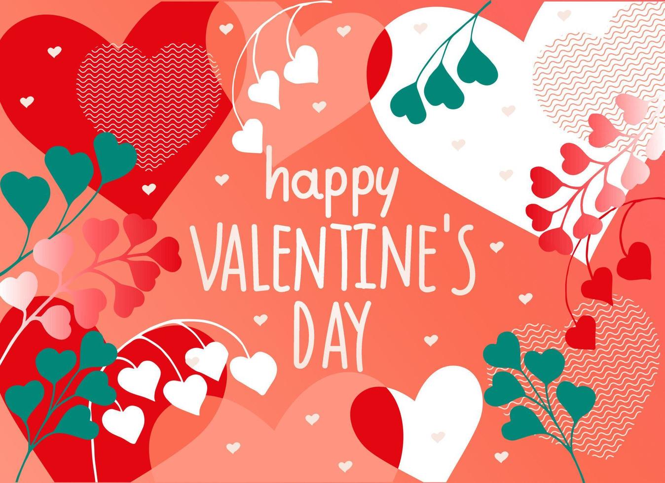 Happy Valentine's Day trendy color greeting cards vector