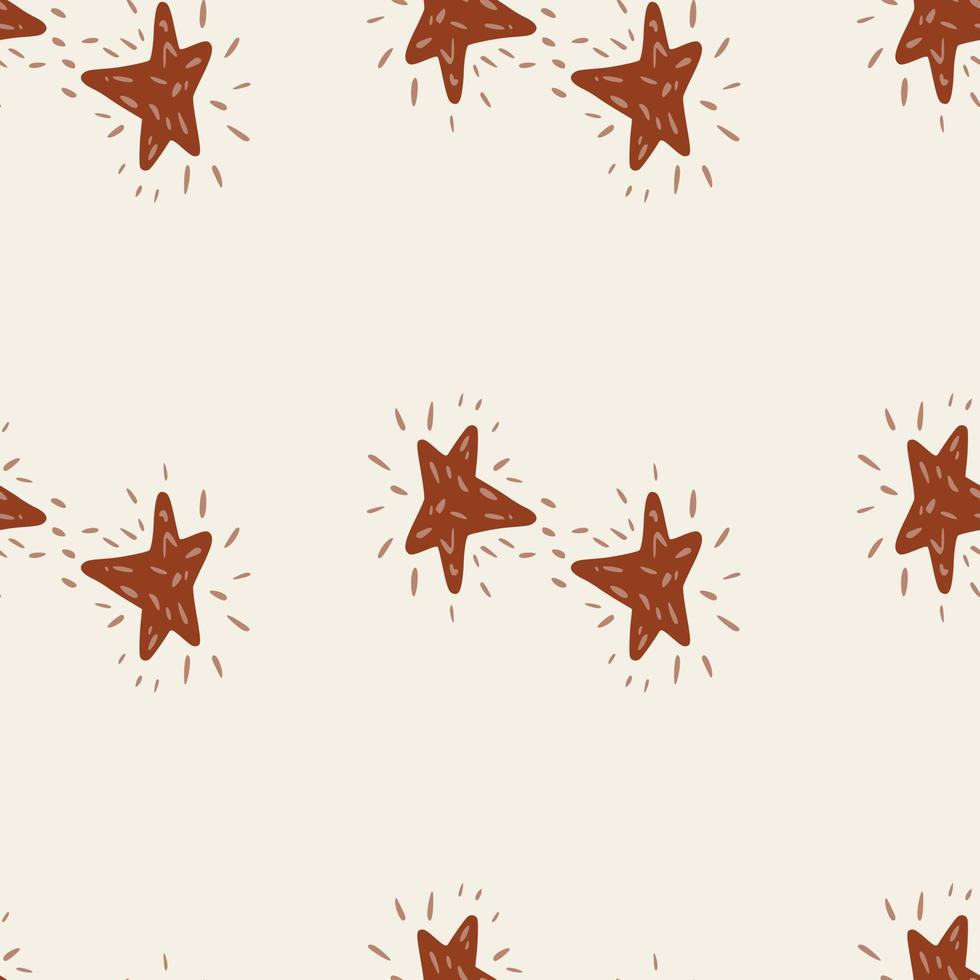 Stars seamless pattern. Hand drawn background space. vector