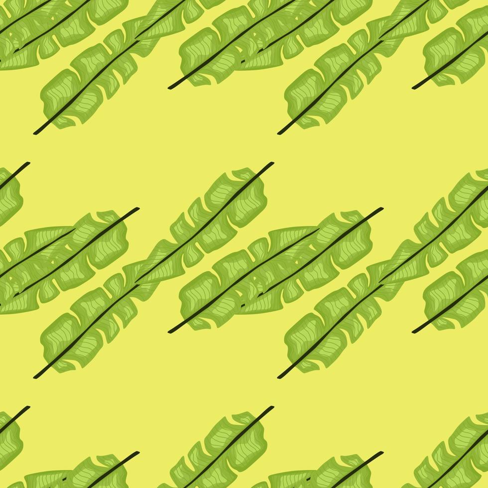 Modern Banana leaf seamless pattern with hand drawn tropical print. Summer art nature background. Vector illustration for seasonal textile.