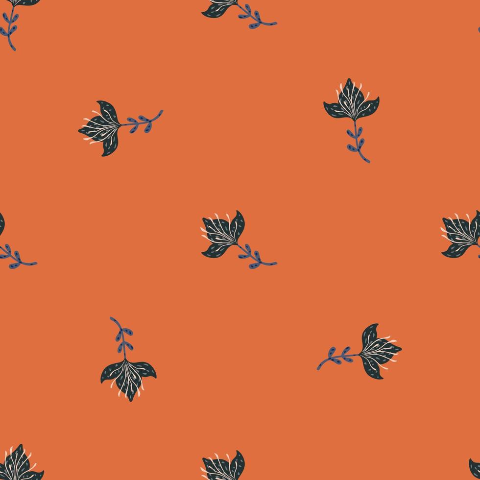 Lily abstract seamless pattern. Hand drawn flower background. vector