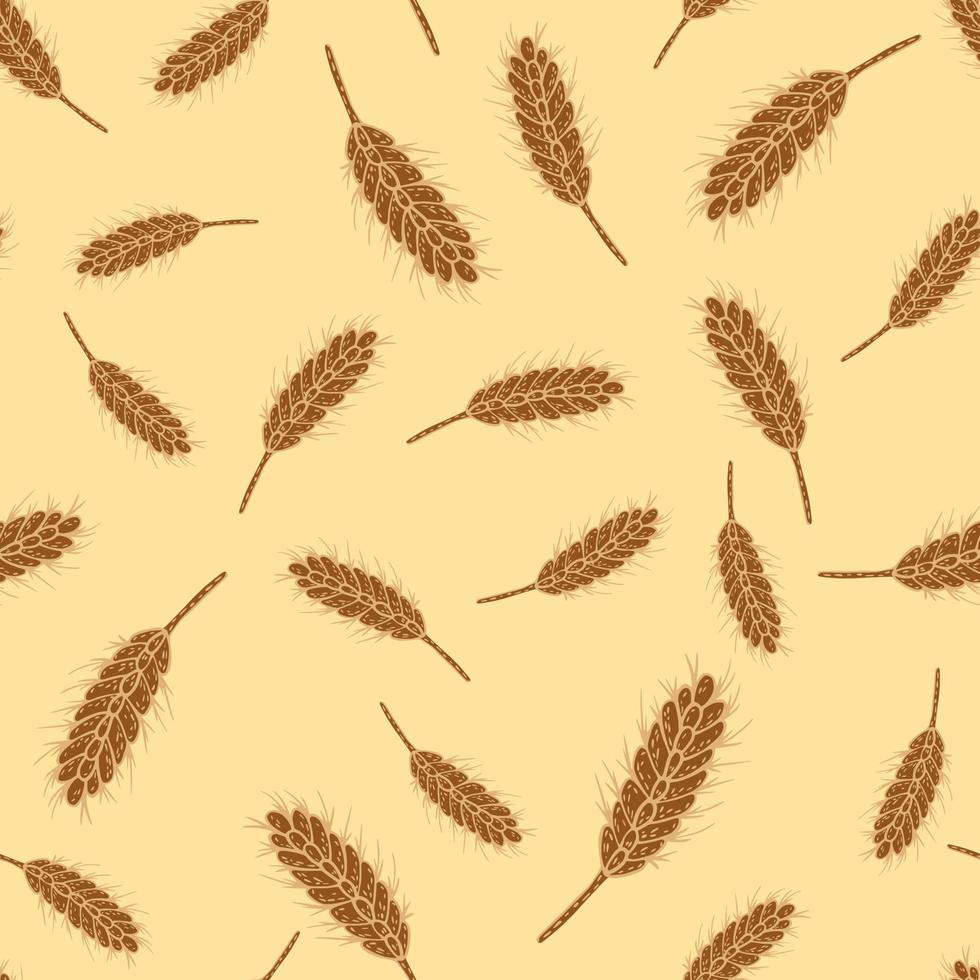 patrón sin costuras de trigo. boceto de cultivo de cereales. vector