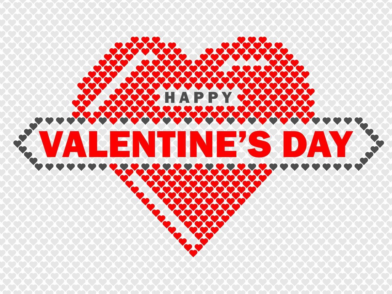 Valentines day greeting design with Heart shaped pattern vector