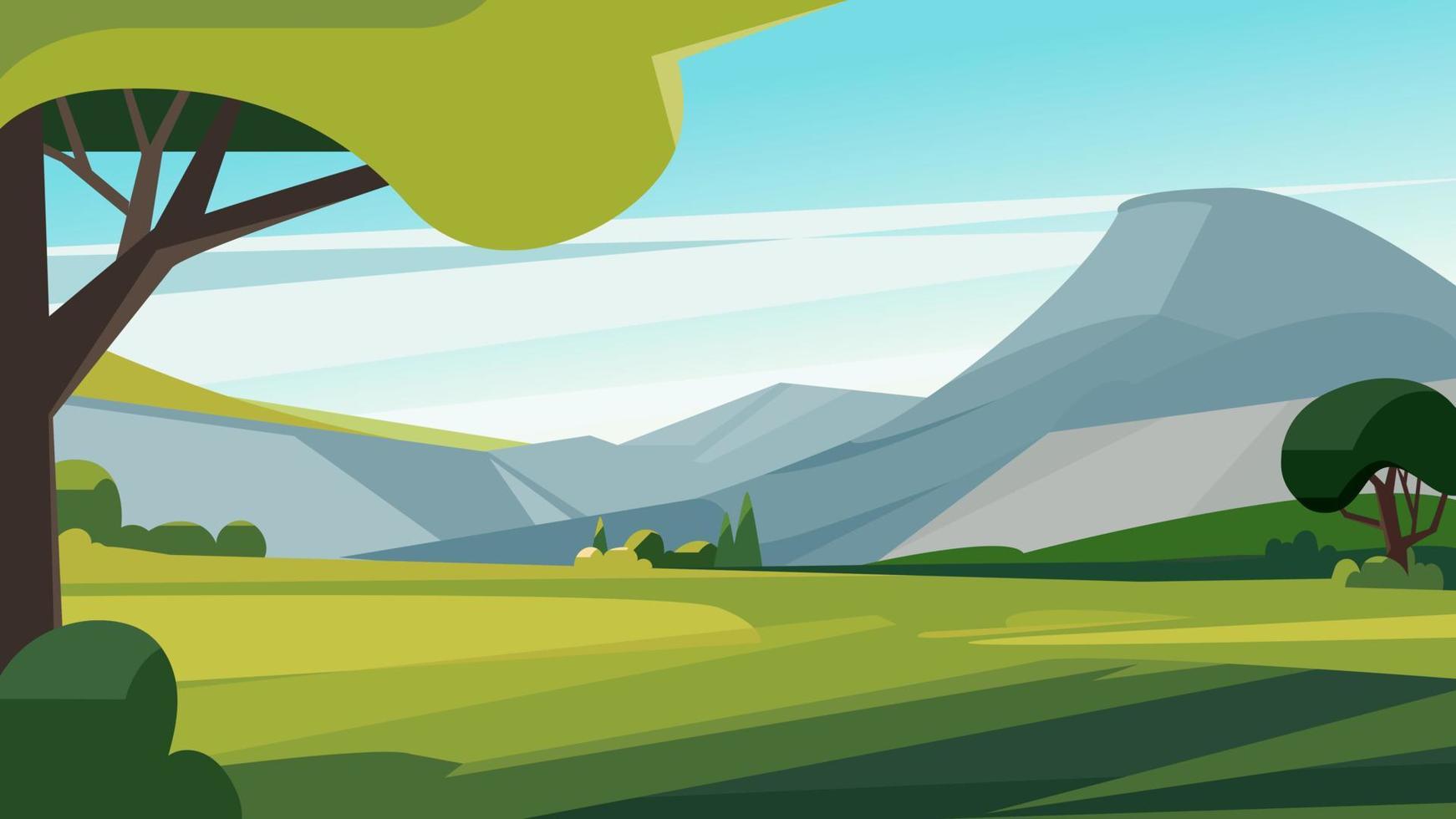 Summer landscape with mountains. vector