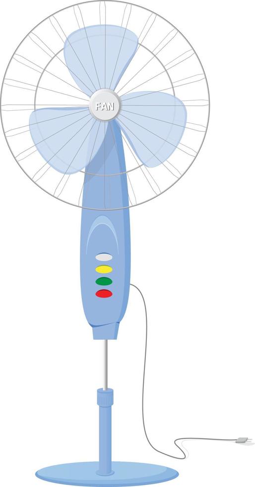 Vector illustration of electric fan isolated, air colling and conditioning