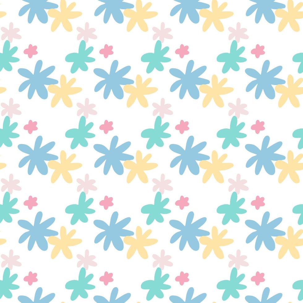 Isolated seamless botanic pattern with daisy flowers. Simple floral backdrop. vector