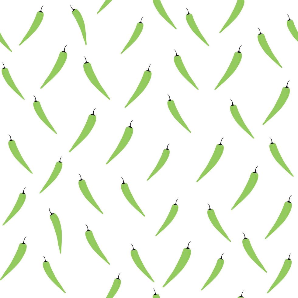 Chilli seamless pattern in doodle style. Hot chile peppers wallpaper. Creative vegetarian healthy food texture. vector