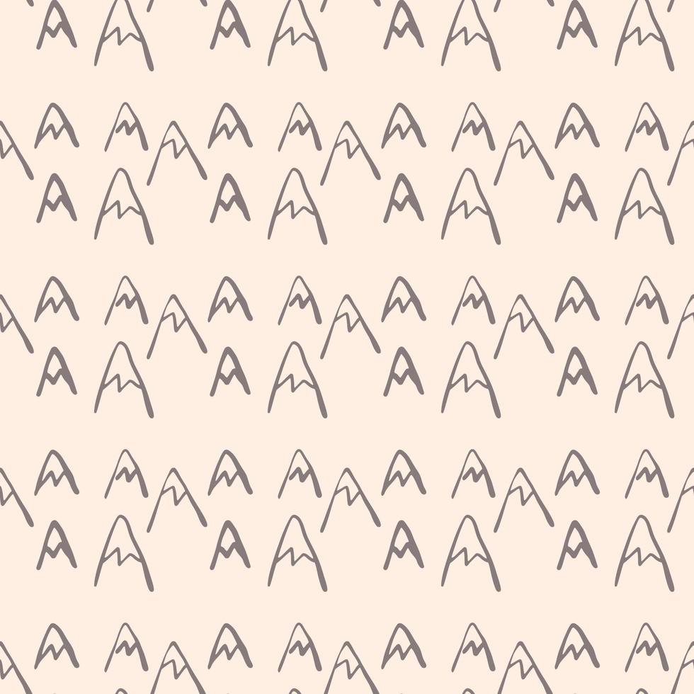 Mountains seamless pattern on light background. White peak rock endless wallpaper. vector
