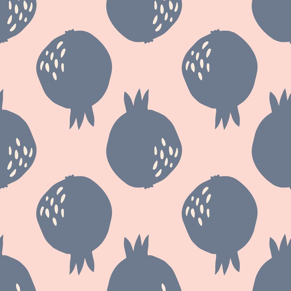 Geometric pomegranate fruit seamless pattern. Simple pomegranates wallpaper vector