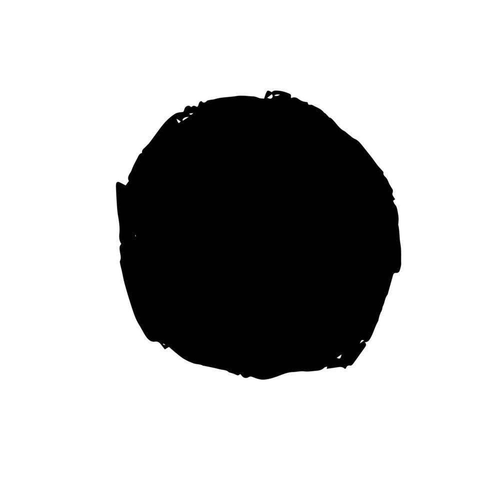 círculo de tinta círculo de tinta dibujado a mano de grunge negro para el diseño de banner. vector