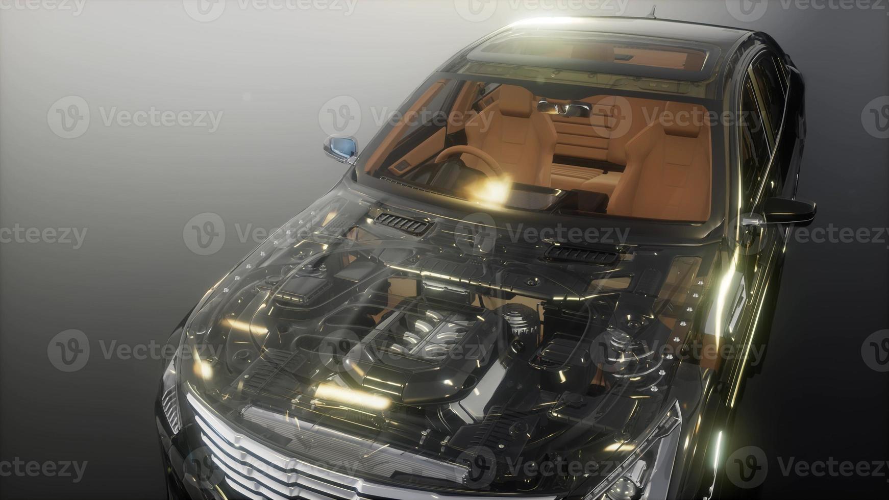 engine and other parts visible in car photo