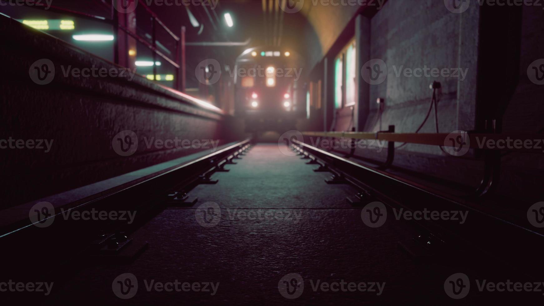 empty old subway train station photo