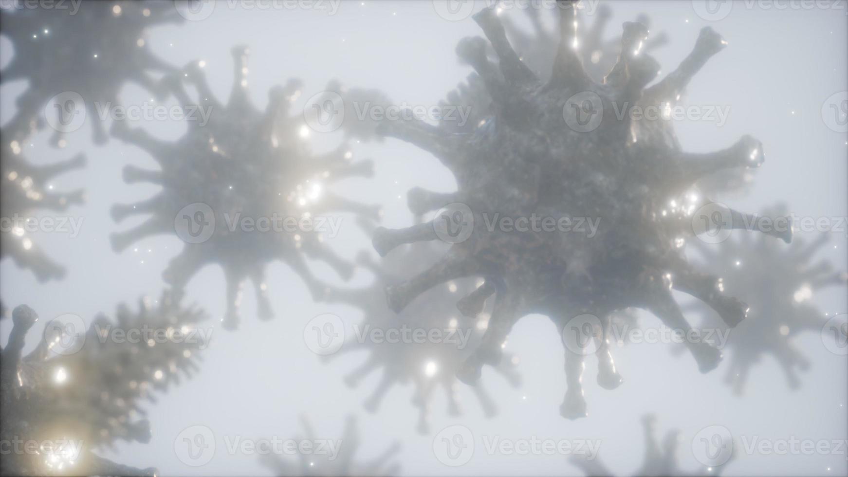 Bacteria virus or germs microorganism cells under microscope with depth photo