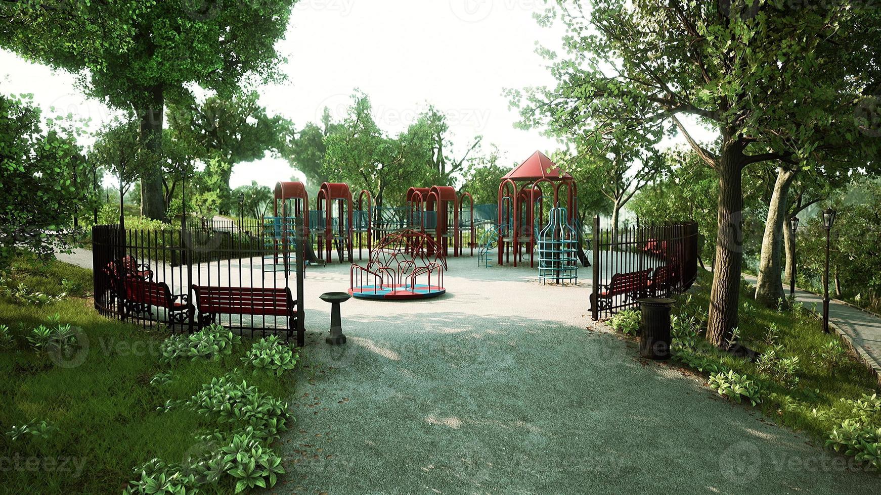 park playground for game empty and closed for Coronavirus or Covid19 photo