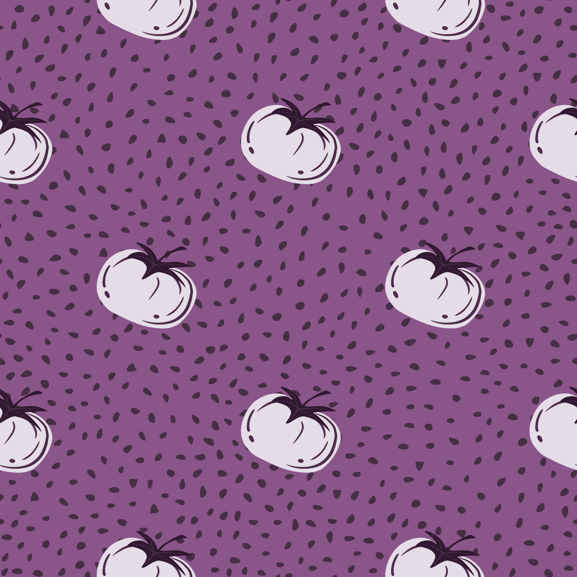 Abstract tomatoes seamless pattern on dots background. Tomato endless