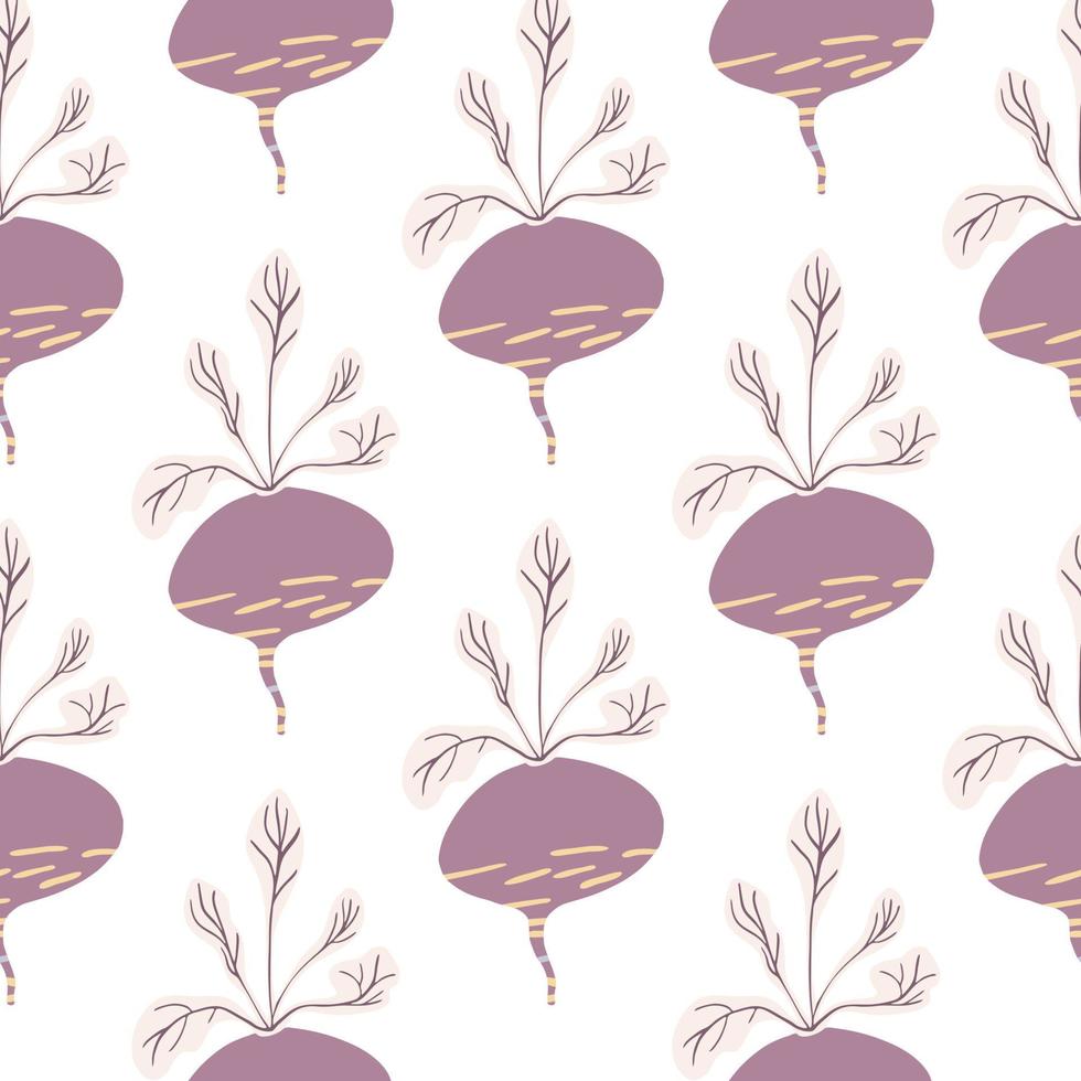Hand drawn geometric beet seamless pattern. Funny beetroot backdrop. vector