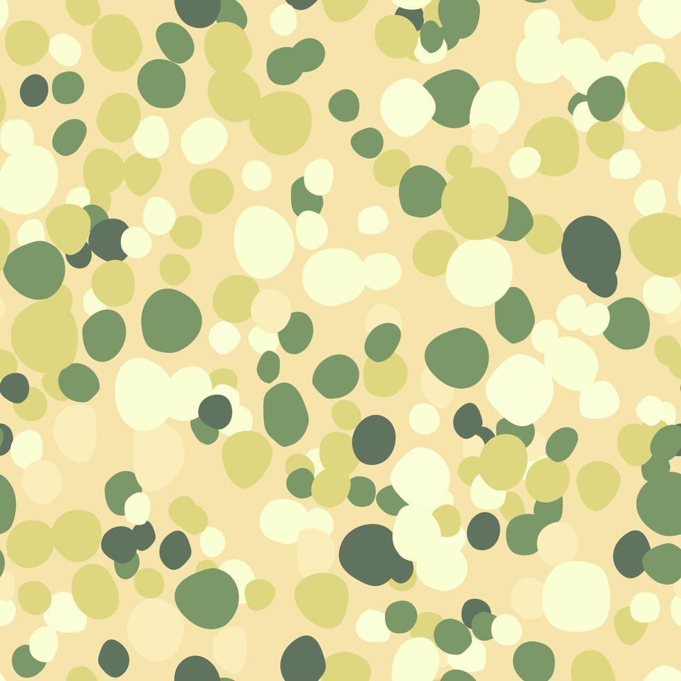 Summer seamless pattern with green and yellow colored rocks sihouettes. Light pastel background. vector