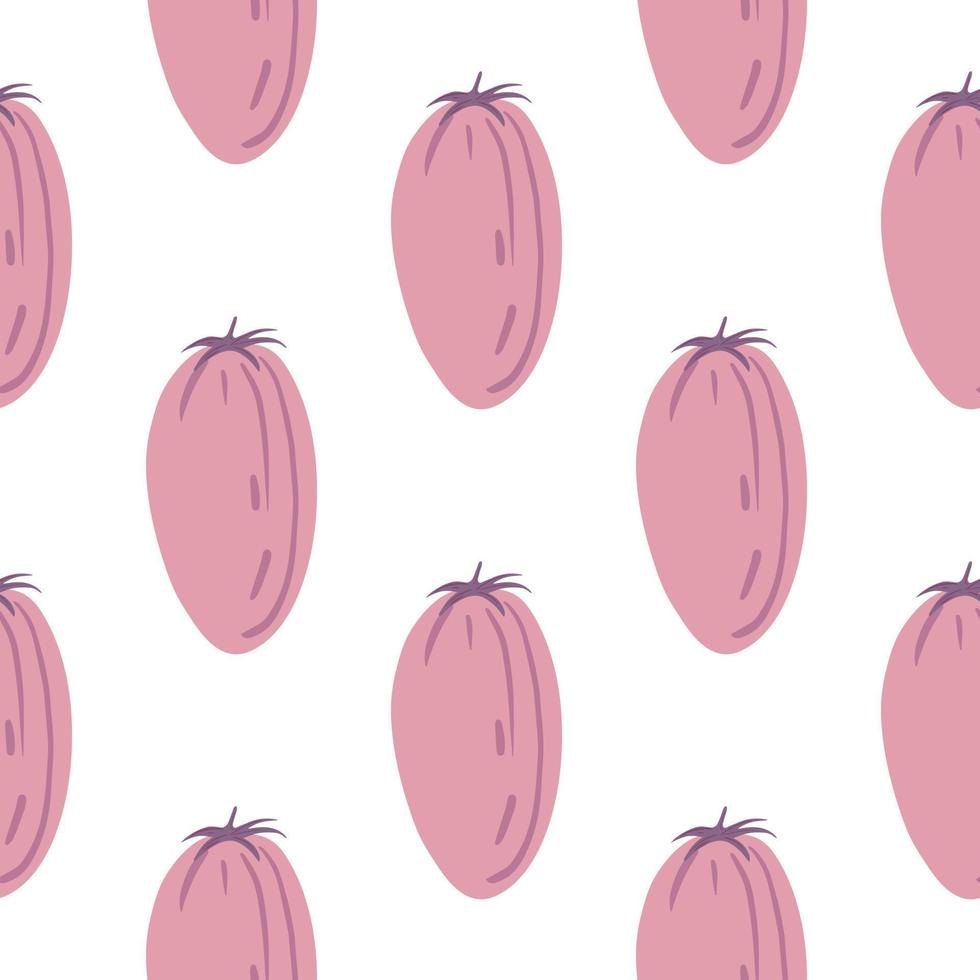 Geometric seamless pattern with tomato. Red tomatoes on white background. vector