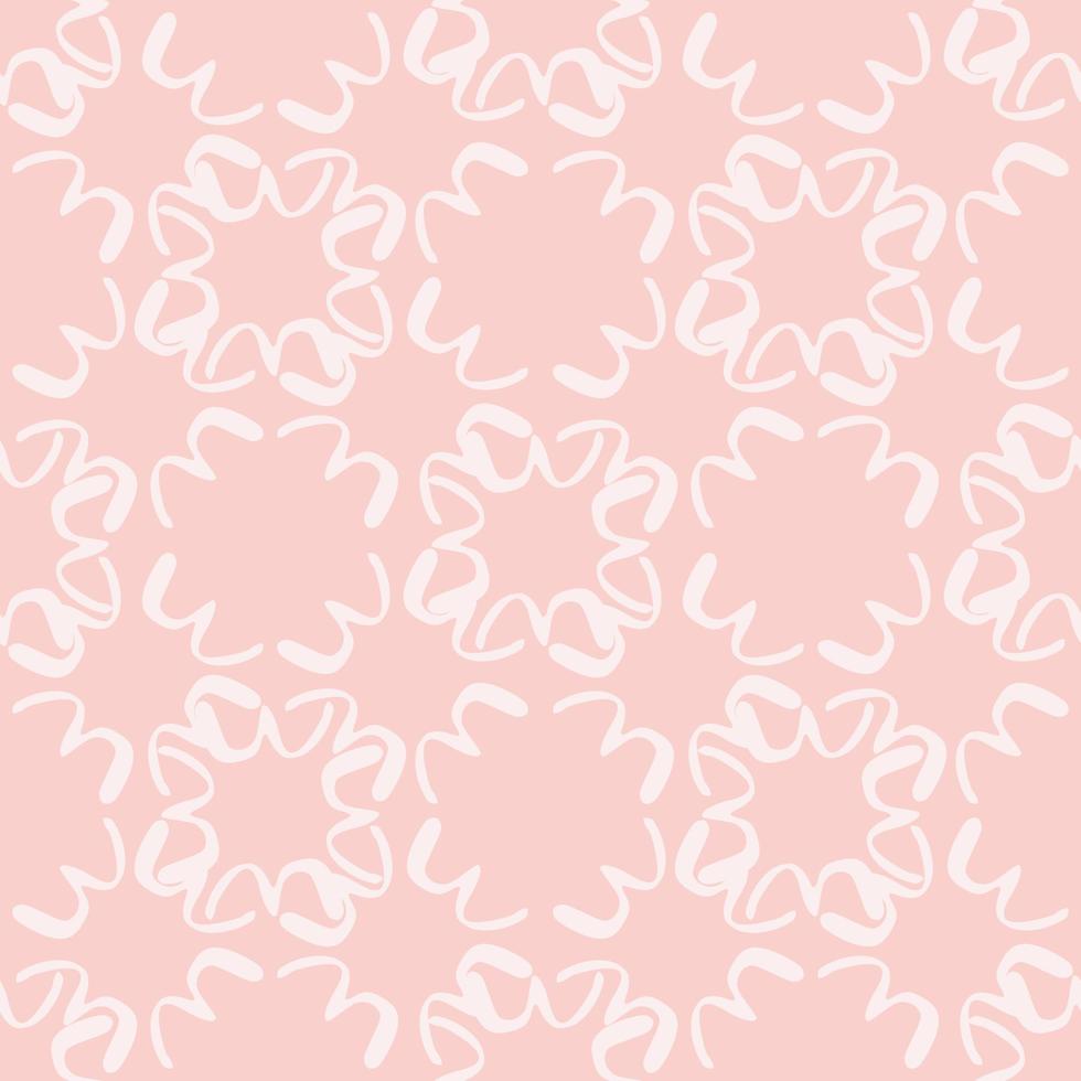 Pastel geometric pattern in light pink tones. White repeating elements. vector