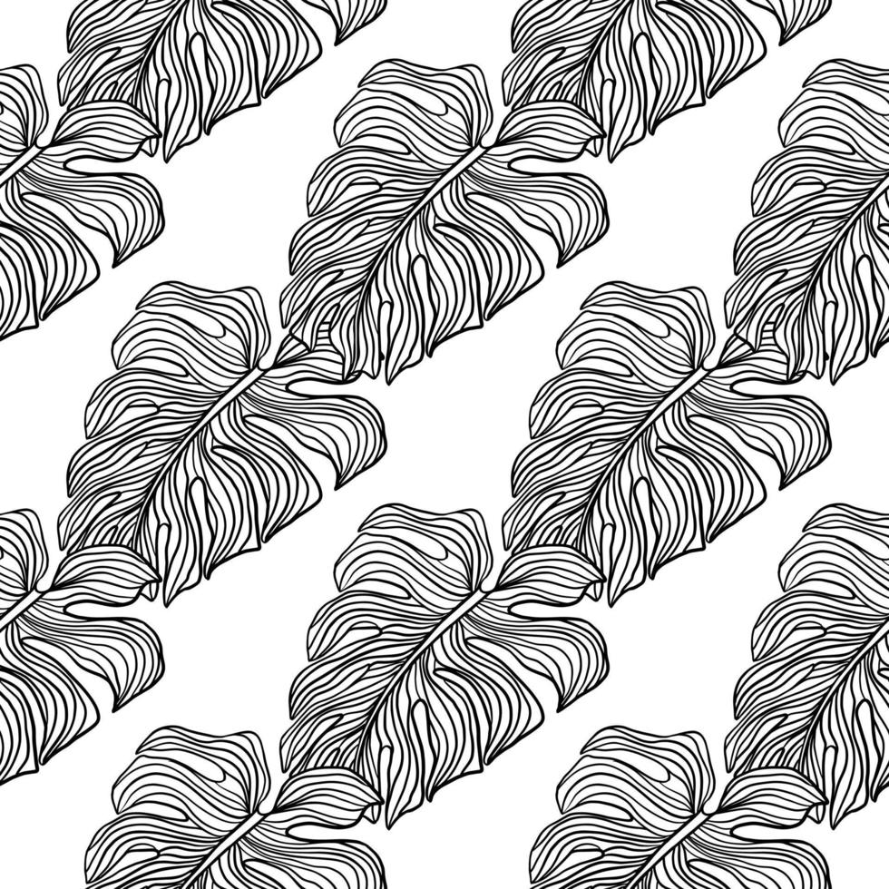 Purple outline contoured seamless pattern in decorative style. Isolated print. White background. vector