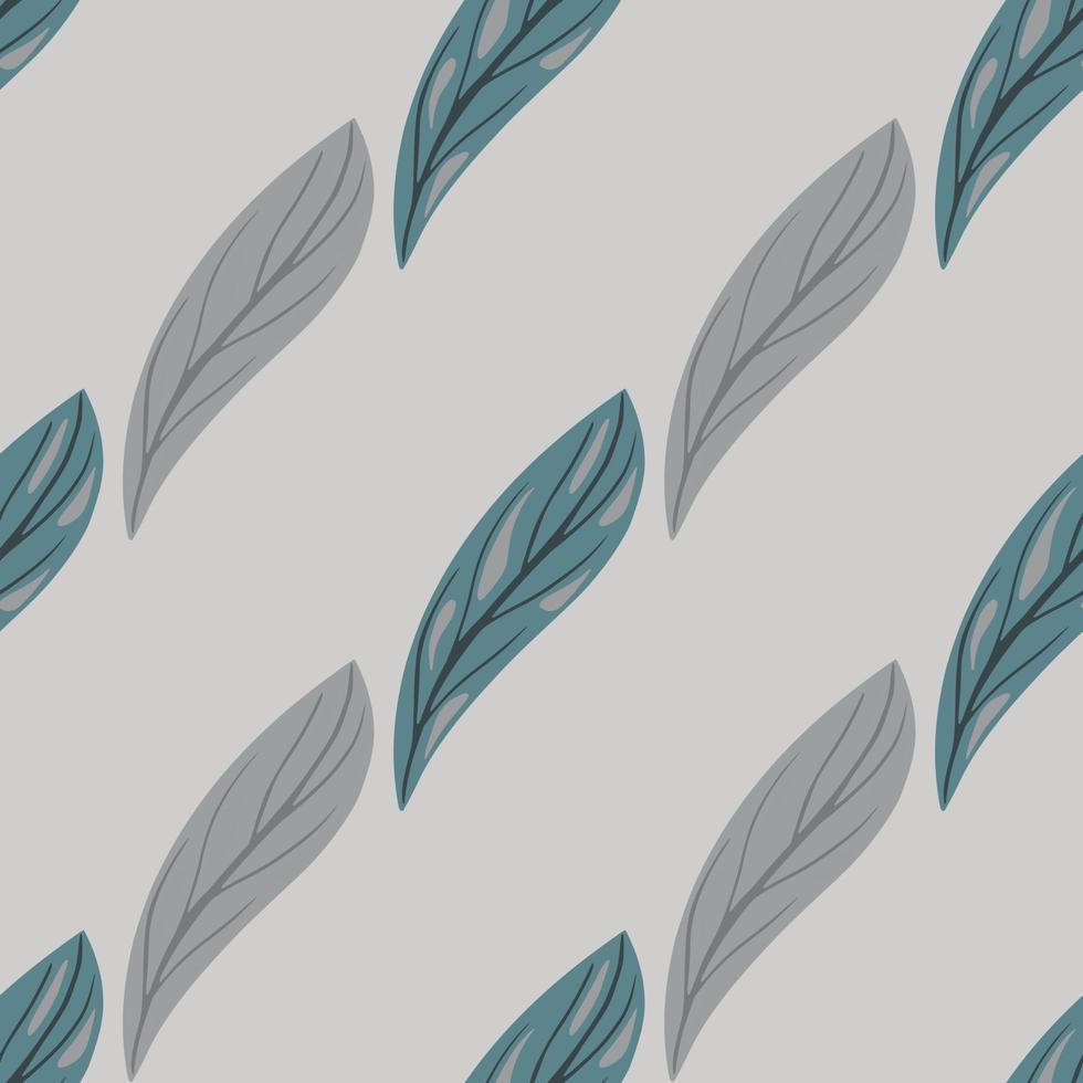 Minimalistic abstract nature seamless pattern with doodle leaf shapes