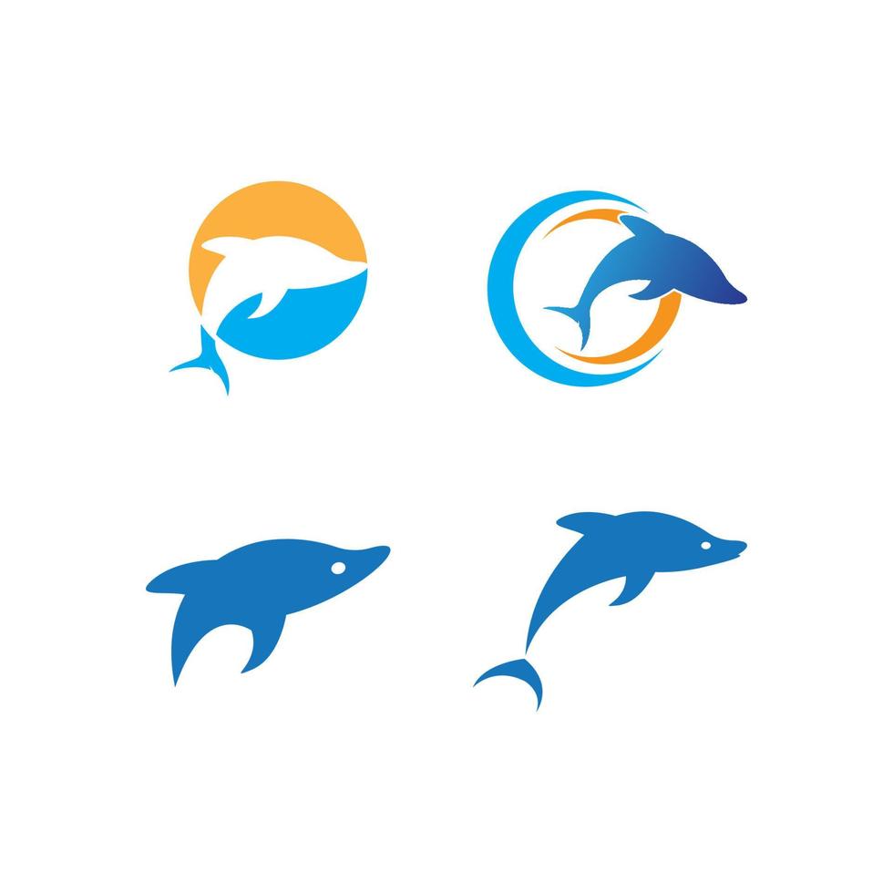 icono del logo de delfines vector