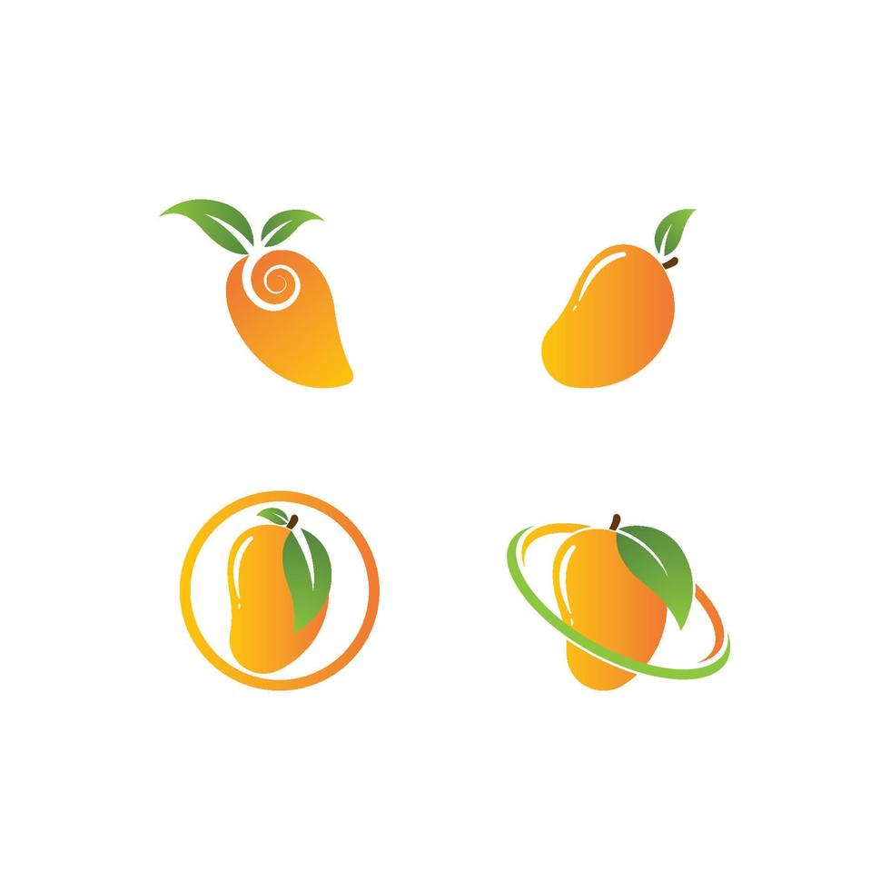 diseño plano del logo de mango vector